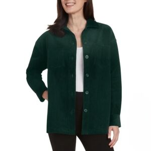 Matty M Corduroy Shirt Jacket Women's XS Green Button Up Jacket NWOT